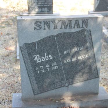 SNYMAN Babs 1911-1992
