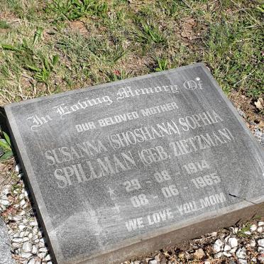 SPILLMAN Susanna Sophia nee ZIETSMAN 1914-1965