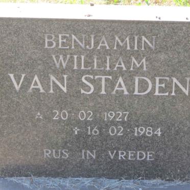 STADEN Benjamin William, van 1927-1984