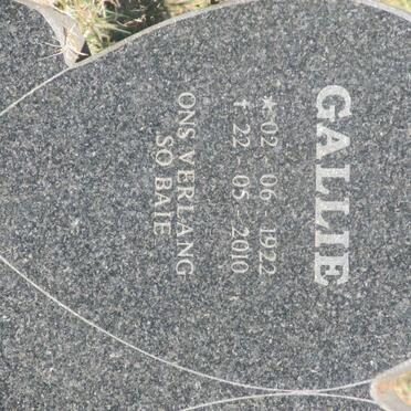 TOIT Gallie, du 1922-2010 &amp; Annie 1926-2012