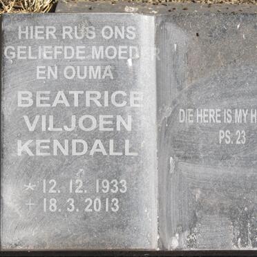 VILJOEN Fredrik 1932-1981 &amp; Beatrice KENDALL 1933-2013