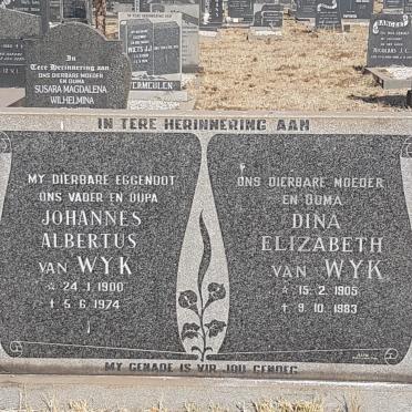 WYK Johannes Albertus, van 1900-1974 &amp; Dina Elizabeth 1905-1983