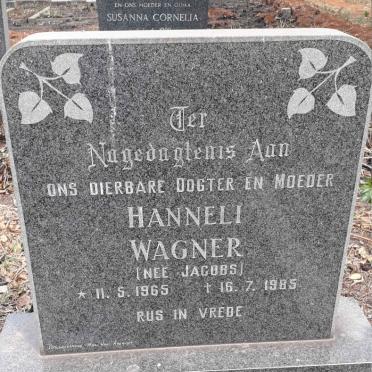 WAGNER Hanneli nee JACOBS 1965-1985