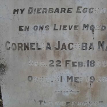 MALAN Cornelia Jacoba 1888-1930