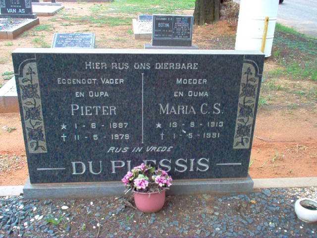 PLESSIS Pieter, du 1897-1979 & Maria C.S. 1913-1991
