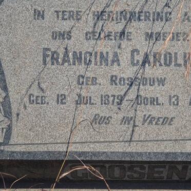 GOOSEN Francina Carolina nee ROSSOUW 1879-1960