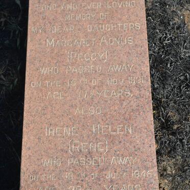 GREENFIELD Margaret Agnus -1931 :: GREENFIELD Irene Helen -1945