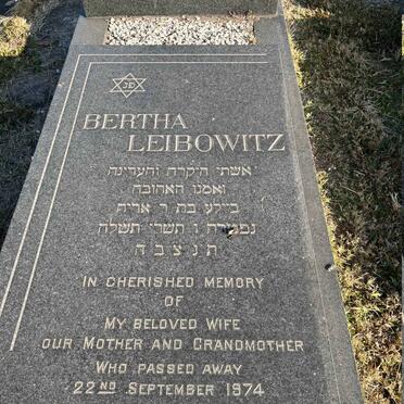 LEIBOWITZ Bertha -1974