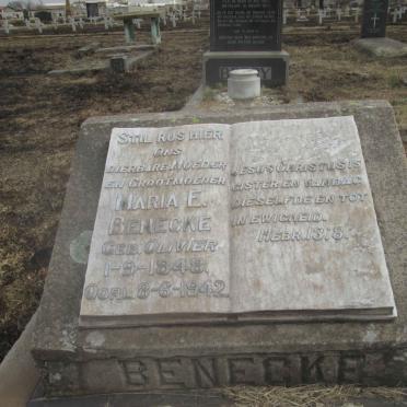 BENECKE Maria E. nee OLIVIER 1848-1942