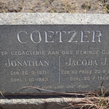COETZER Jonathan 1871-1943 &amp; Jacoba J.S. DU PREEZ 1878-1966