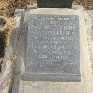 COLLER Pauline Yvonne, van -1942