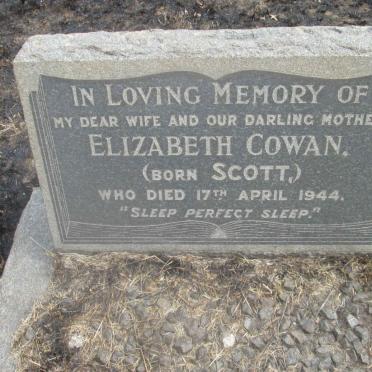 COWAN Elizabeth nee SCOTT -1944