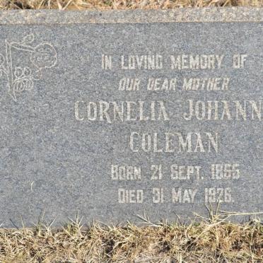 COLEMAN Cornelia Johanna 1855-1926