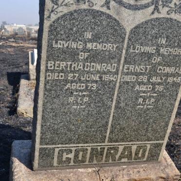 CONRAD Ernst -1945 &amp; Bertha -1940