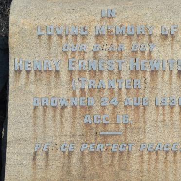 HEWITSON Henry Ernest -1930