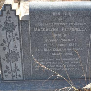 LINDEQUE Magdalena Petronella nee HARMSE 1893-1946