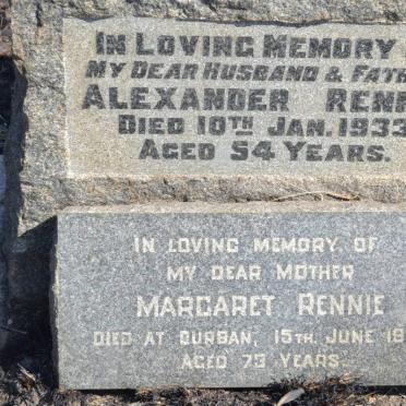 RENNIE Alexander -1933 &amp; Margaret -1951