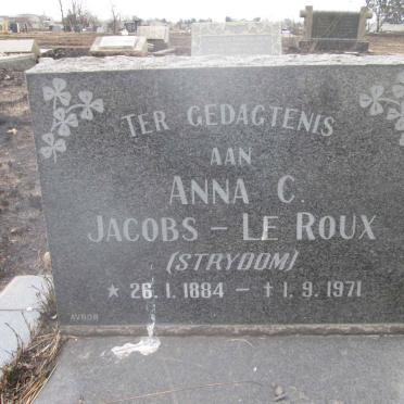 ROUX Anna C., le, formerly JACOBS nee STRYDOM 1884-1971
