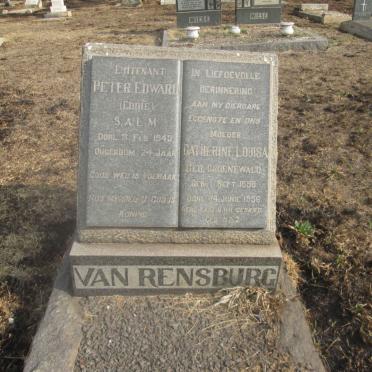 RENSBURG Pieter Edward, van -1943 :: VAN RENSBURG Catherine Louisa nee GROENEWALD 1898-1956