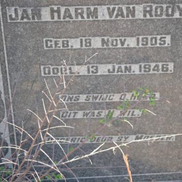 ROOYEN Jan Harm, van 1905-1946