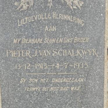 SCHALKWYK Pieter J., van 1913-1935