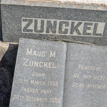 ZUNCKEL Maud M. 1885-1958