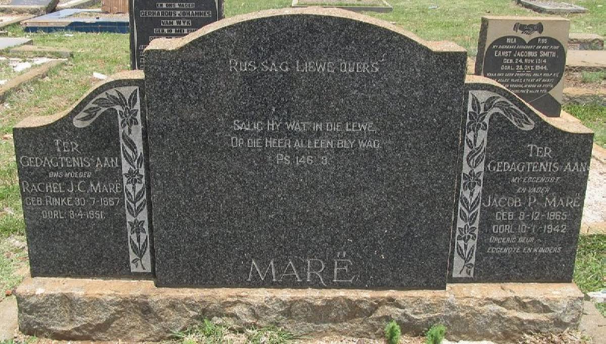 MARE Jacob P. 1865-1942 & Rachel J.C. RINKE 1867-1951