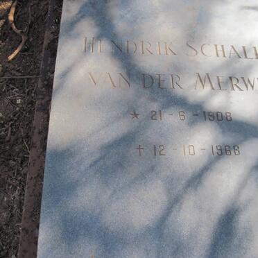 MERWE Hendrik Schalk, van der 1908-1968