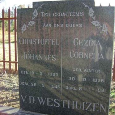 WESTHUIZEN Christoffel Johannes, v.d. 1895-1945 &amp; Gezina Cornelia VENTER 1896-1981