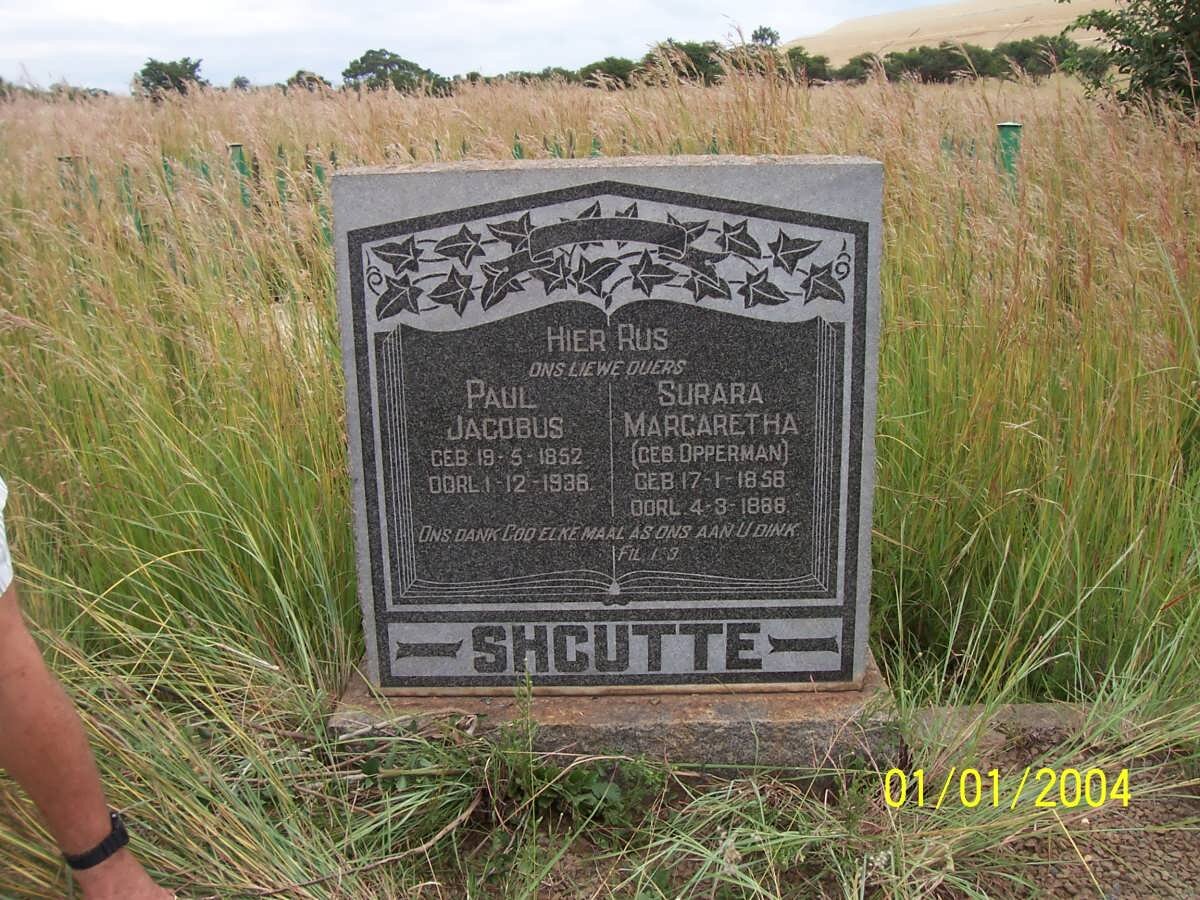 SHCUTTE Paul Jacobus 1852-1936 &amp; Susara Margareta OPPERMAN 1858-1888