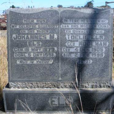 ELS Johannes M. 1879-1951 &amp; Toelie MOOLMAN 1905-1995