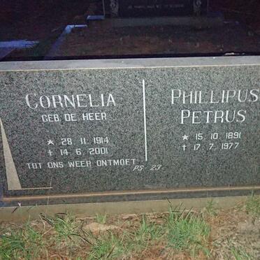 PIETERSE Phillipus Petrus 1891-1977 & Cornelia nee DEMEER 1914--2001