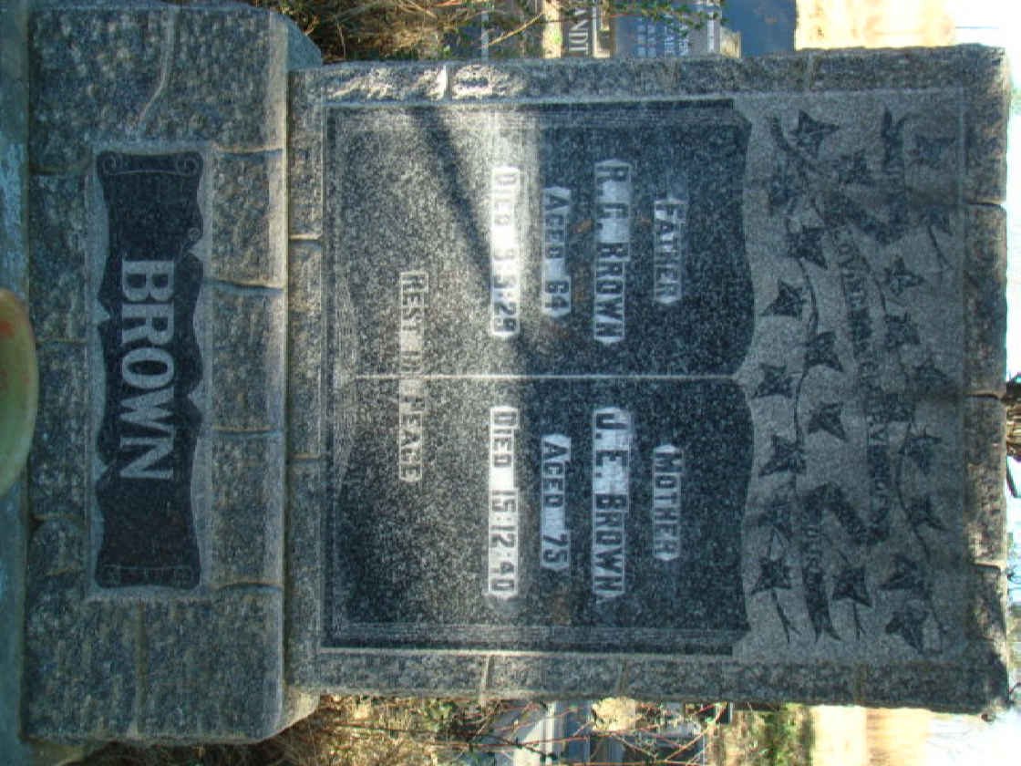 BROWN R.G. -1929 &amp; J.E. -1940