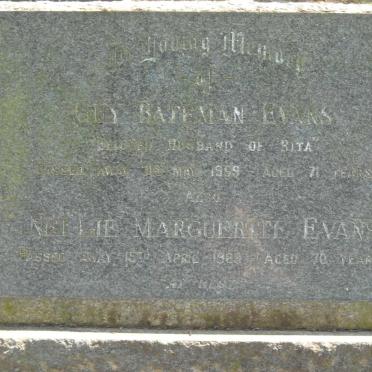 EVANS Guy, BATEMAN -1959 &amp; Nellie Marguerite -1963