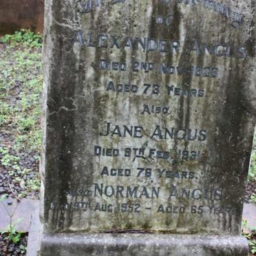 ANGUS Alexander 1923 &amp; Jane -1931 :: ANGUS Norman -1952