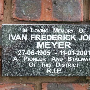MEYER Ivan Frederick John 1905-2001
