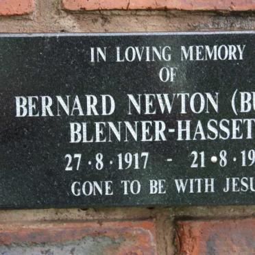 HASSET Bernard Newton, Blenner 1917-1990