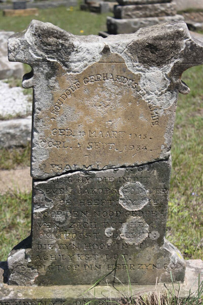 ERASMUS Roudolf Gerhardus 1915-1934