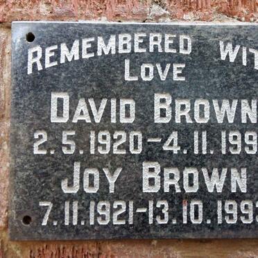 BROWN David 1920-1990 &amp; Joy 1921-1993