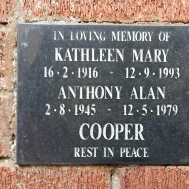 COOPER Anthony Alan 1945-1979 &amp; Kathleen Mary 1916-1993