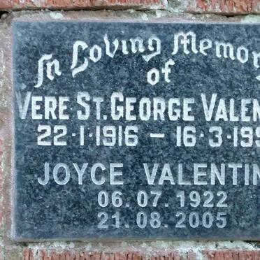 VALENTINE Vere St. George 1916-1990 &amp; Joyce 1922-2005