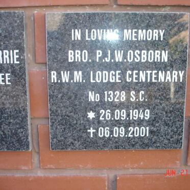 OSBORN P.J.W. 1949-2001