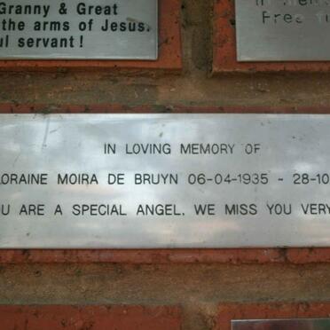 BRUYN Loraine Moira, de 1935-2007