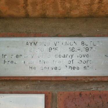 BUTLER Raymond Vernon 1915-1978