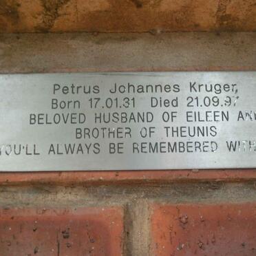 KRUGER Petrus Johannes 1931-1997