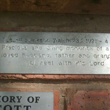 WALSH Russell Erickson 1921-1996