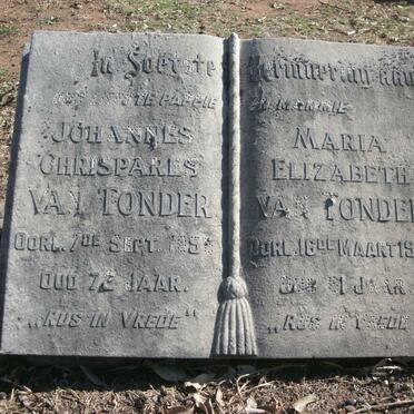 TONDER Johannes Chrispares, van -1955 &amp; Maria Elizabeth -1964