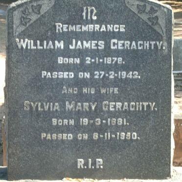GERAGHTY William James 1878-1942 &amp; Sylvia Mary 1881-1950