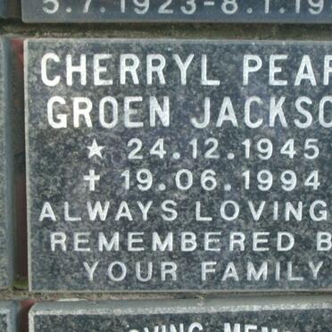 JACKSON Cherryl Pearl Groen 1945-1994
