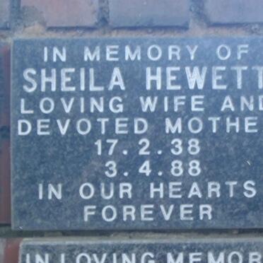 HEWETT Sheila 1938-1988
